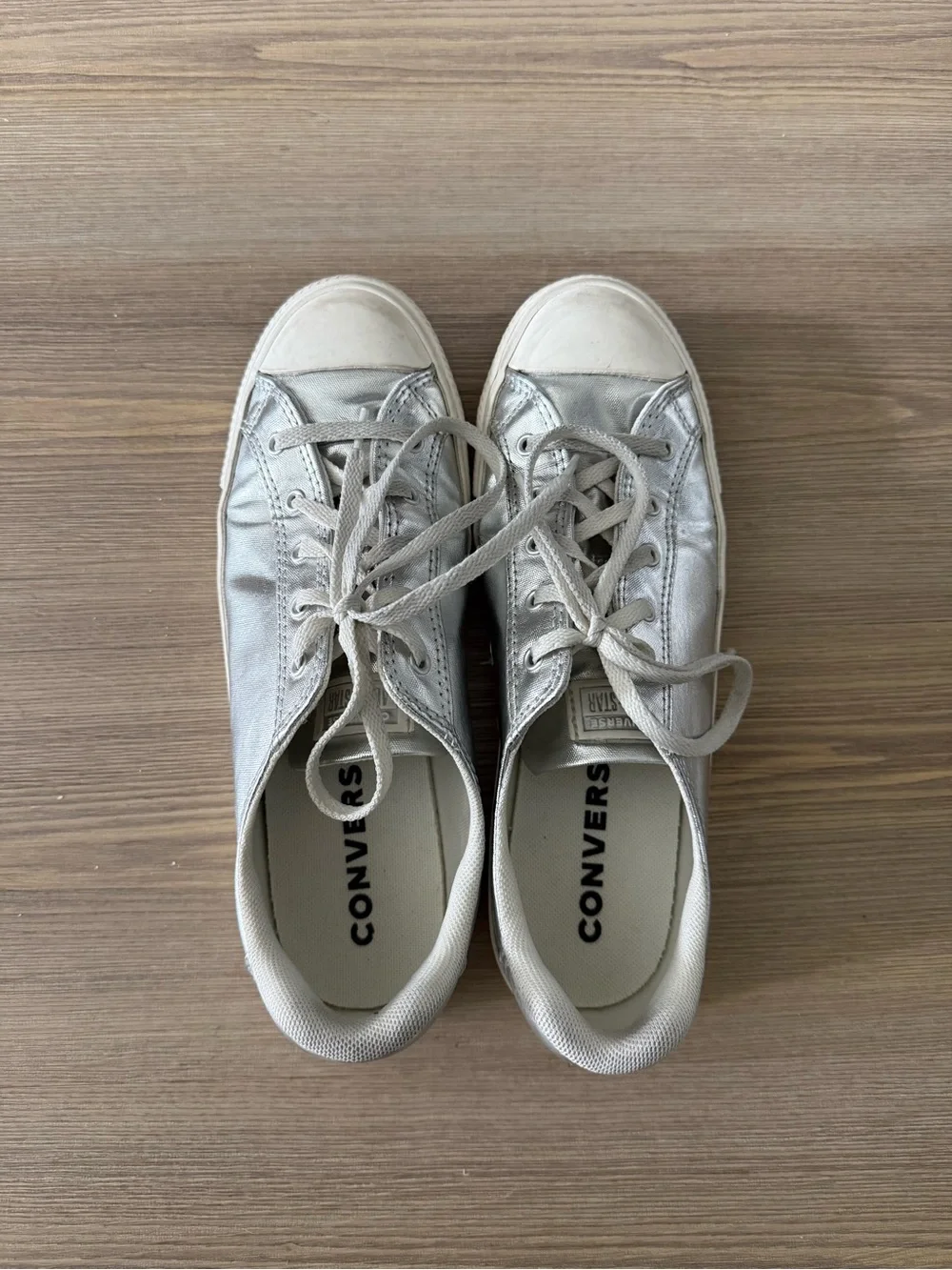 Converse silver sneakers
